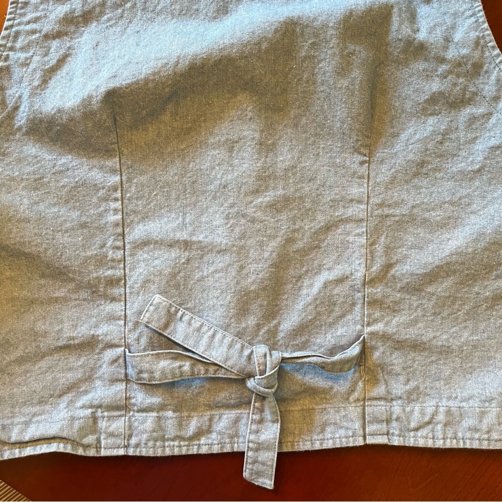 Vintage ORVIS Size XL Denim Tapestry Coastal Scene Vest - Picture 2 of 9